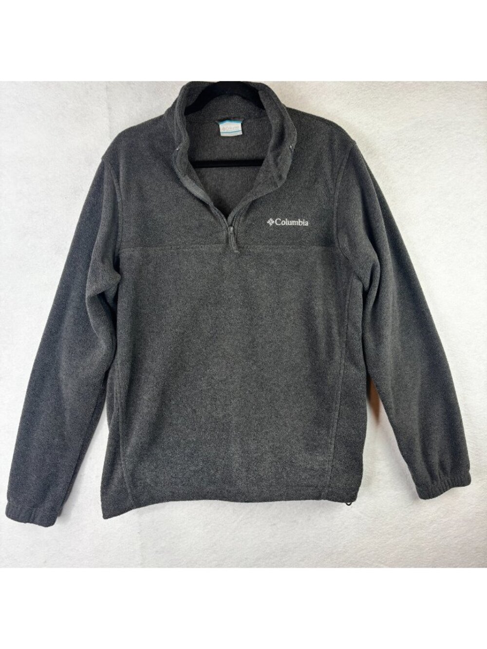 Columbia Gray Fleece 1/4 Zip Pullover Jacket Mens Size Medium Long Sleeve